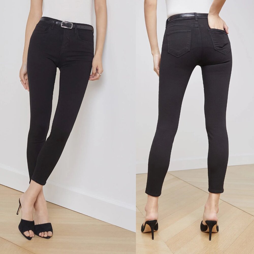 L'AGENCE Margot Crop Skinny Black Pants Size 25''